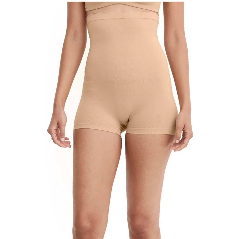 Jockey Essentials Women's Size XXL Core Body Smoothing High-Waist Boyshort Tan